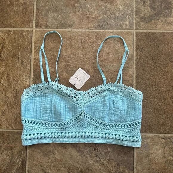 Free People Tallulah Bralette Aqua Size Small - Picture 3 of 10